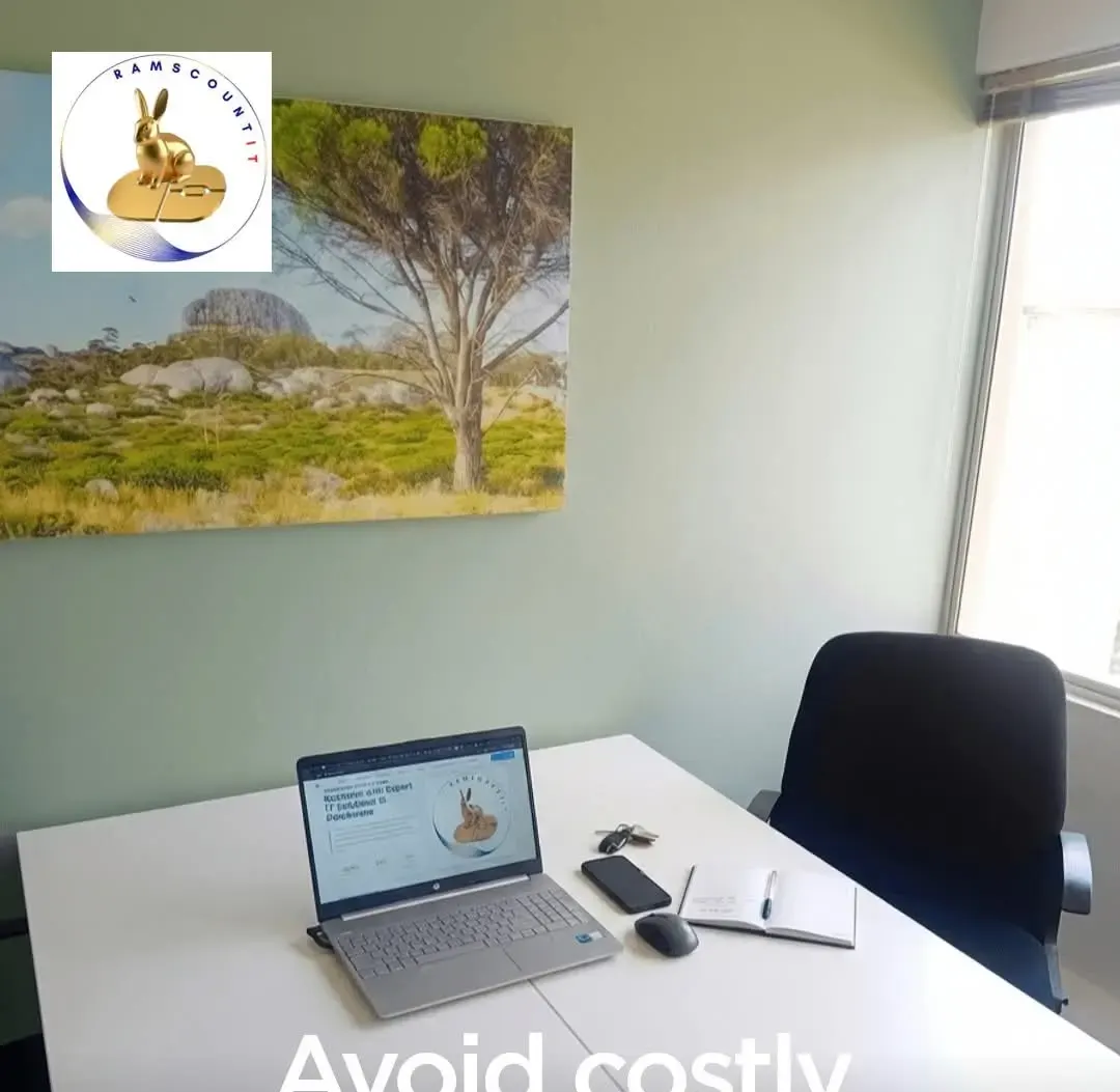 Polokwane office workstation with laptop and business tools